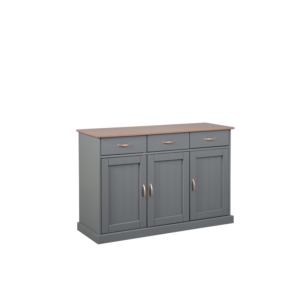 Luzerna Sideboard mit 3 Türen und 3 Schubladen Grau, Braun.
