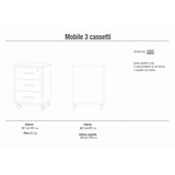 thumbnail of SARMOG MOBILE 3 CASSETTI SU RUOTE L51 P41 H71 in truciolare nobilitato color noce stelvio
