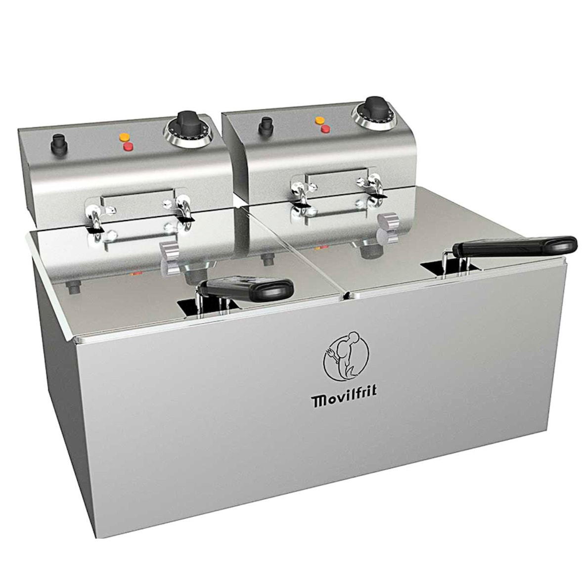 Gasfrit - Freidora industrial  2 cuerpos 8 + 8 litros Movilfriq