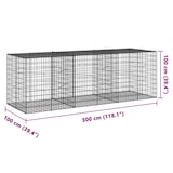 thumbnail of vidaXL Gabione mit Deckel 300x100x100 cm Verzinktes Eisen