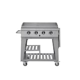 thumbnail of METRO PROFESSIONAL 4-hoofdbranders gasbarbecue, grilloppervlak 50 x 85 cm, verrijdbaar, beschermhoes, staal, zilver