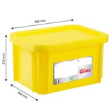 thumbnail of GILAC Bac renforcé HACCP 400 x 300 + couvercle - 15 L - Jaune G119618