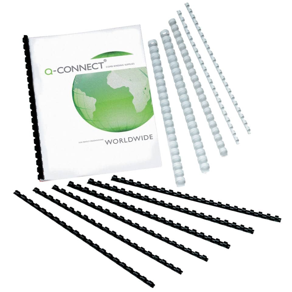 Plastik-Binderücken, 8 mm, für 45 Blatt, weiß, 100 Stück