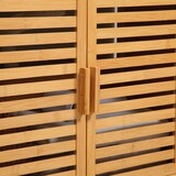 thumbnail of kleankin Mueble bajo del Lavabo de Bambú con 2 Puertas Armario Debajo Lavabo de Pie Armario de Baño de Suelo 66x29x61,5 cm Natural