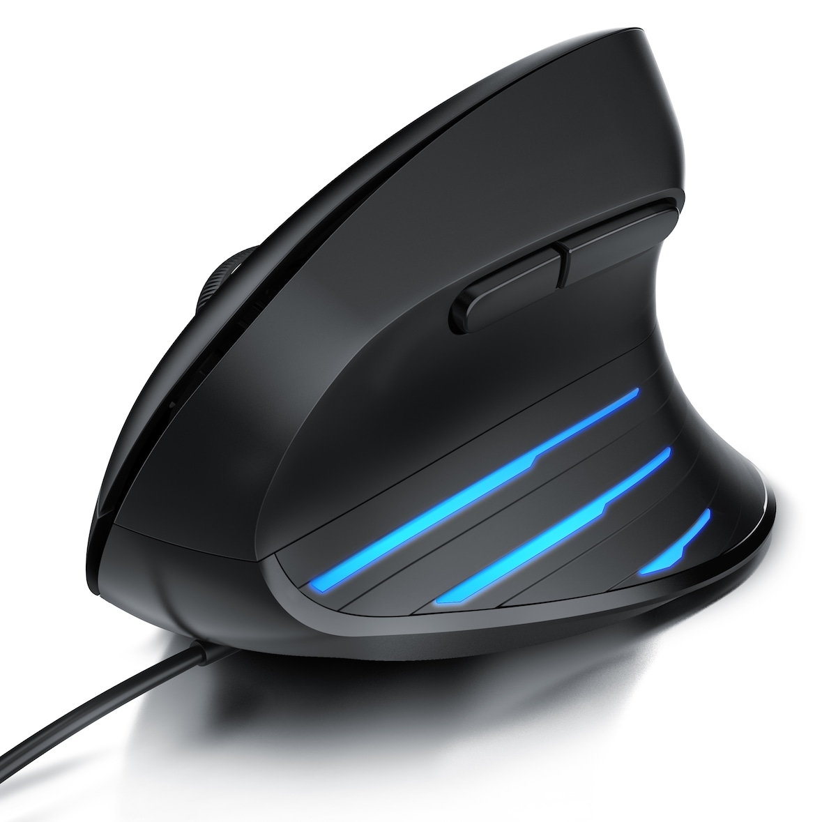 CSL Maus mit Kabel, 6400 DPI, Maus 6 Tasten, für Rechtshänder, mit seitlichen LEDs, Ergonomische Maus, kompatibel mit PC und Mac