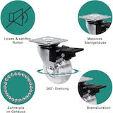 thumbnail of PRIOstahl Möbelrollen Transparente Rollen 50mm 2x Lenkrollen + 2x Bremsrollen