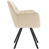 thumbnail of tectake Fauteuil pivotant 180° en velours rembourré motif matelassé crème - 405337
