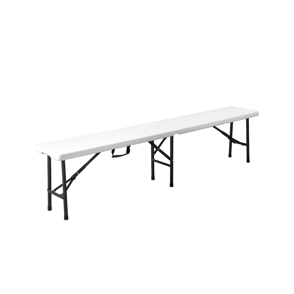 METRO PROFESSIONAL Banco dobrável Pamua, aço, assento em HDPE, 183 cm, branco