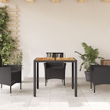 thumbnail of vidaXL Gartentisch mit Holzplatte Schwarz 90x90x75 cm Poly Rattan