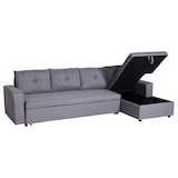 thumbnail of Ecksofa mit Bettkasten HWC-L16, Couch Sofa L-Form, Liegefläche links/rechts Nosagfederung Stoff/Textil 290cm ~ grau