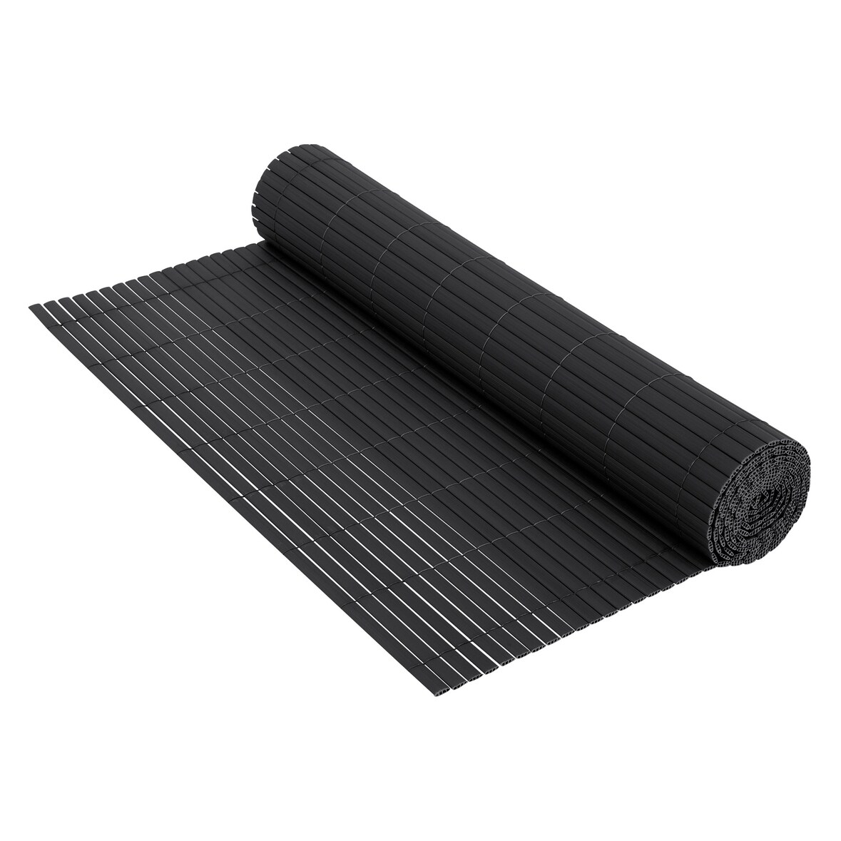 ECD Germany PVC Sichtschutzmatte 120x400 cm Anthrazit – Verstärkter Sichtschutzzaun, UV-beständig & wasserdicht, Windschutz Balkonverkleidung,