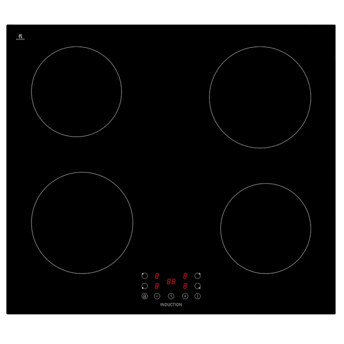 PKM Induktionskochfeld KHIF4 G 60cm autark Touch rahmenlos Glaskeramik
