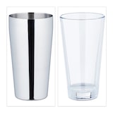 thumbnail of Relaxdays Cocktail Shaker Boston, 2-teiliger Cocktailmixer, 400 & 600 ml, Edelstahl & Glas, Profi, silber/transparent