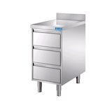 thumbnail of Cassettiera in acciaio inox con N.3 cassetti con alzatina L500xP700xH850 mm - linea basic