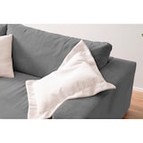 thumbnail of KAWOLA Big Sofa XL MADELINE mit Holztablett natur für Armlehne Cord grau