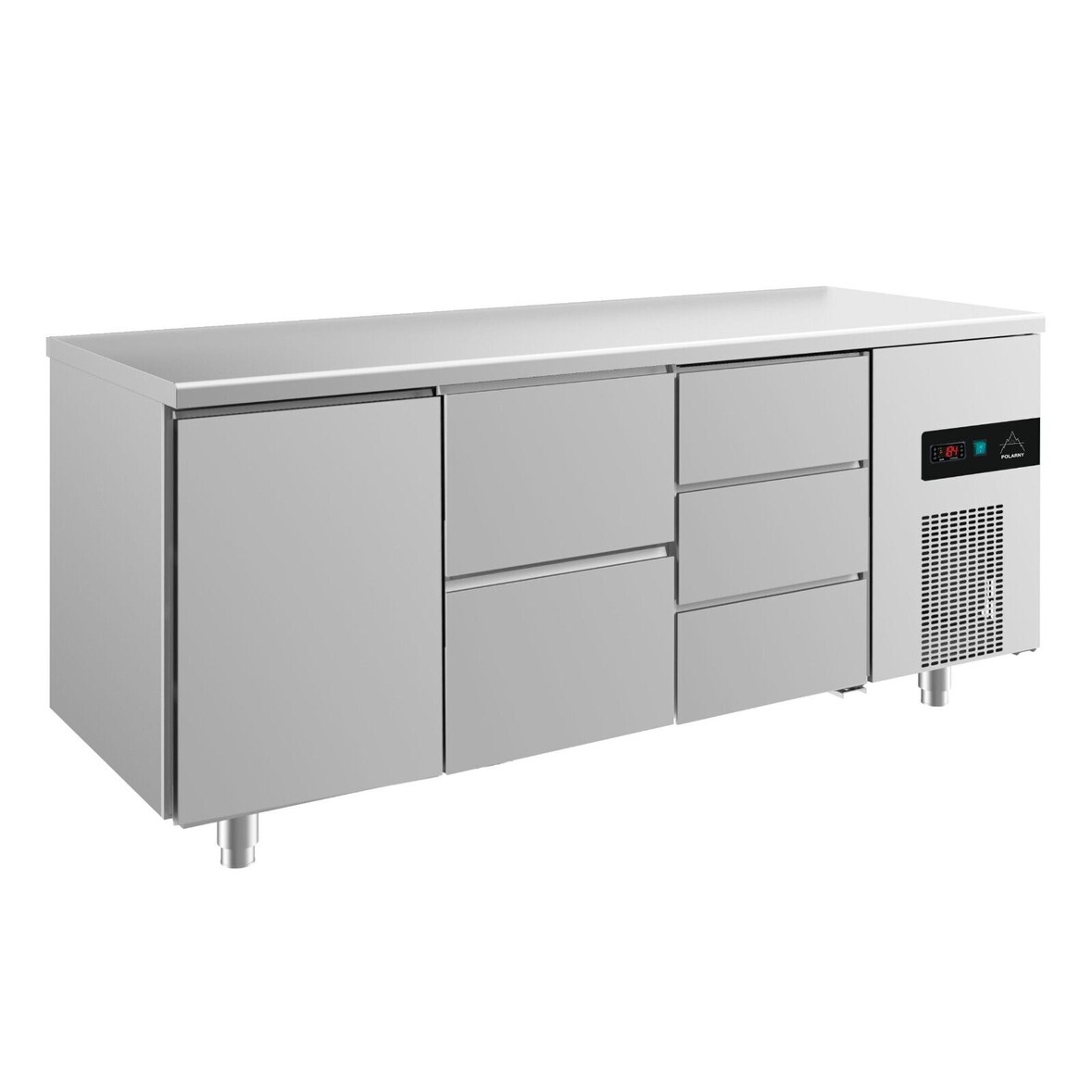 Gastro Kühltisch 1 Tür 5 Schubladen Umluftkühlung 1865x700x850mm -2/+8°C ISO50mm 474L