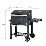 thumbnail of Tarrington House Holzkohlegrill Memphis, Grillfläche 41.7 x 57 cm, Ablagetische, Deckel mit Thermometer, fahrbar, Stahl, schwarz