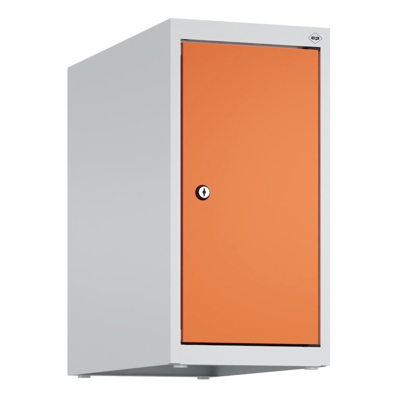 C+P Aufsatzschrank Classic PLUS, 1 Abteil, HxBxT 50x25x50cm, Zylinderschloss, Hellgrau/Reinorange von PROREGAL