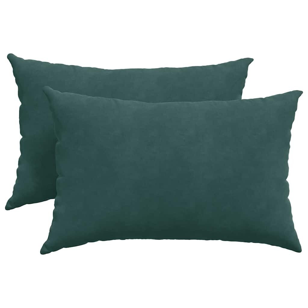 vidaXL Sofakissen 2 pcs Dunkelgrün 60 x 40 cm Cordstoff