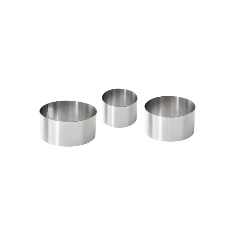 Conjunto de 3 aros de emplatar en acero inox