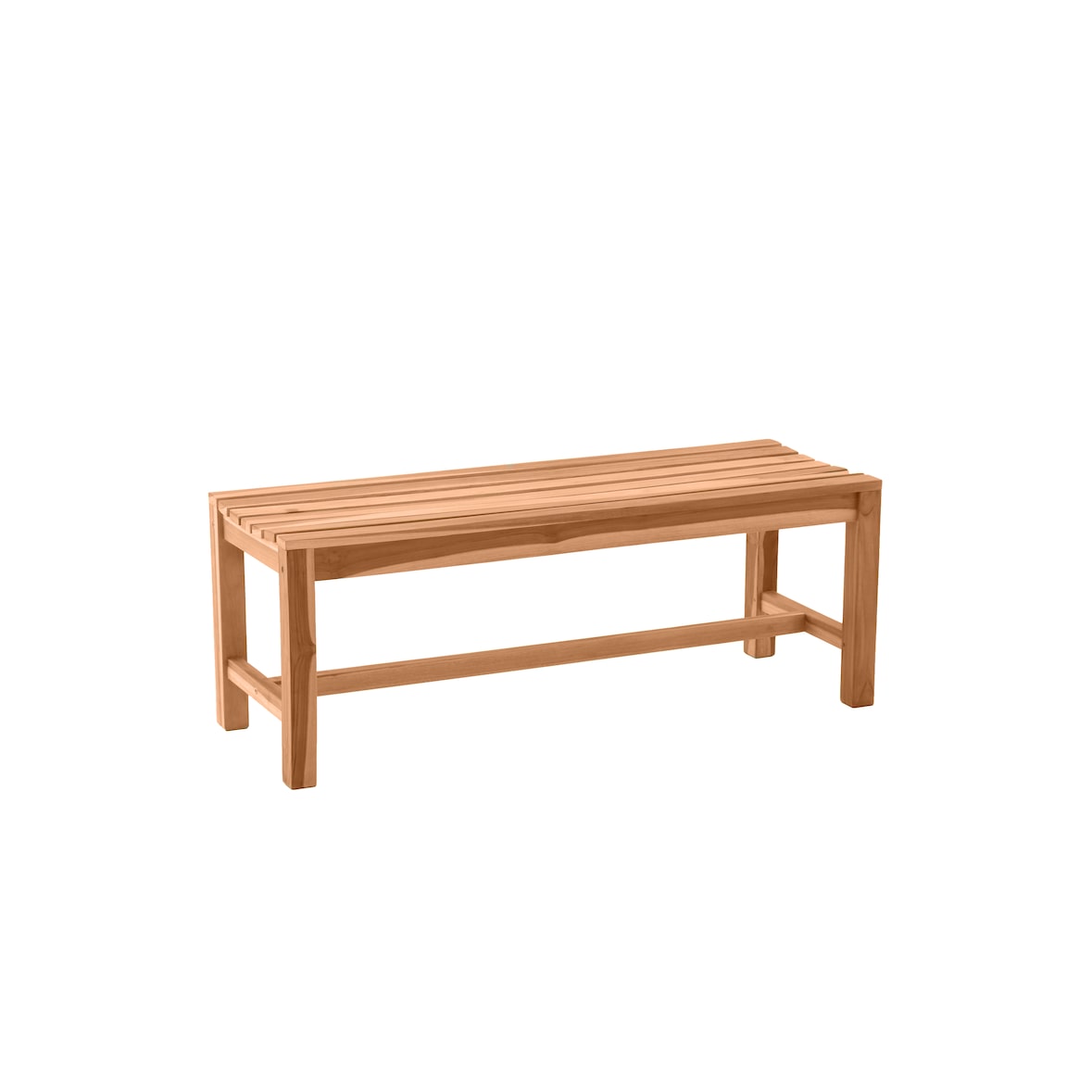 Möbilia Banc de jardin 120 cm | Banc 2 places en teck | L 120 x P 42 x H 45 cm | Naturel