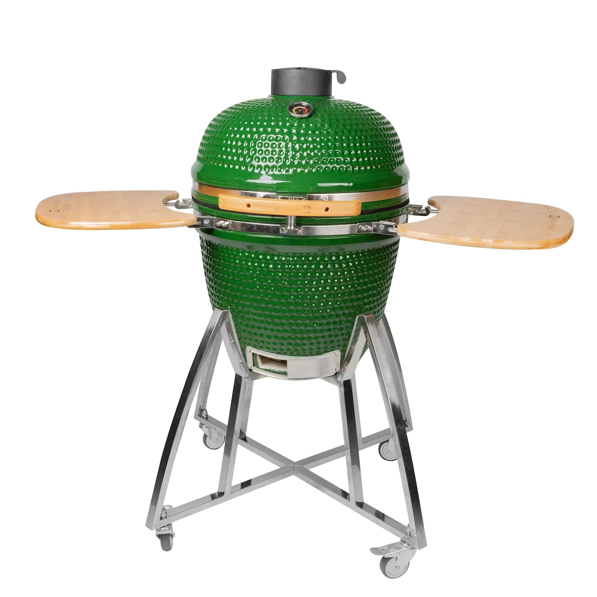 Tarrington House Kamado houtskoolbarbecue Naggado, Ø 54 cm, opbergtafel, verrijdbaar, keramiek/roestvrij staal, groen