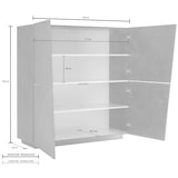 thumbnail of shopinnovativo -Credenza mobile soggiorno cucina 120cm 2 ante 4 mensole bianco lucido 120X43X126 H