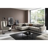 thumbnail of KAWOLA Sofa OHIO Ecksofa Feincord silber mit motorischem Sitzvorzug Recamiere links