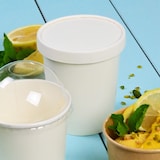 thumbnail of BIOZOYG Pappdeckel Eisbecher 1000 Stück Ø 92 mm Weiß  Deckel für Eisbecher Beschichtet Einweg  Kartondeckel Einwegdeckel Pappbecher to go Takeaway