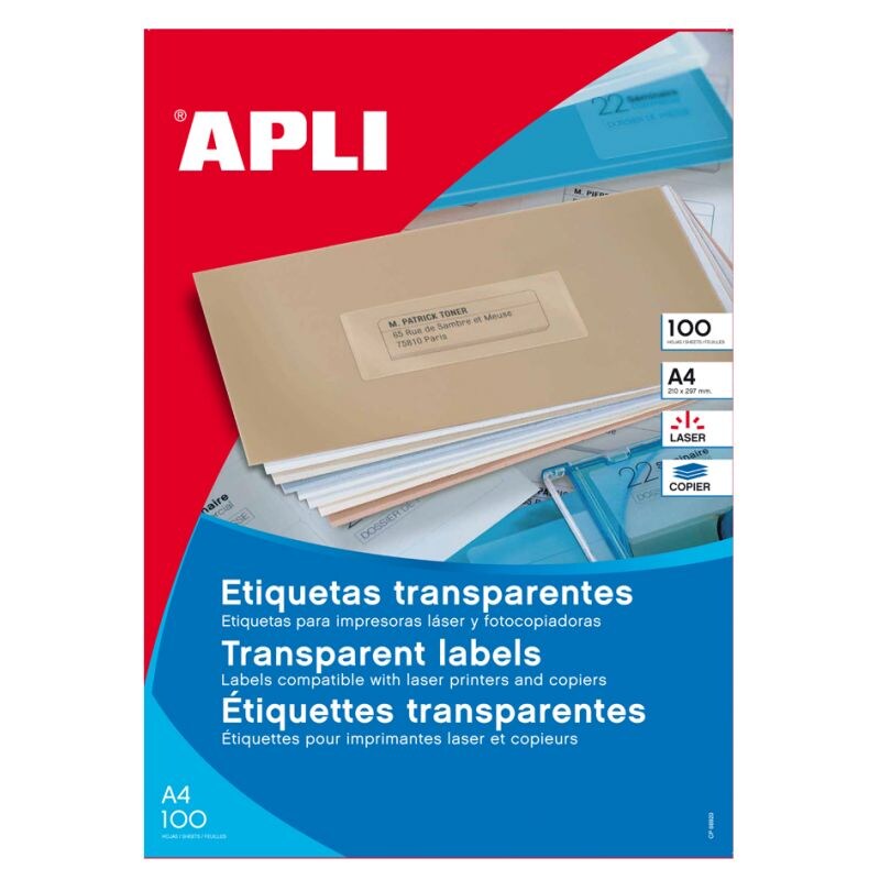 agipa Adress-Etiketten, 105 x 37 mm, transluzent