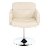 thumbnail of Esszimmerstuhl Orlando, Küchenstuhl Drehstuhl Stuhl, Kunstleder Chrom ~ creme