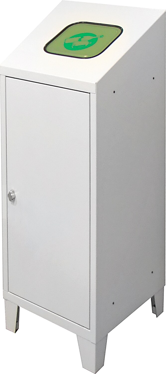 PROREGAL Recycling-Abfallsammler mit Abfallsackhalterung Solo | HxBxT 122x40x45cm | 1x 120 Liter | Lichtgrau