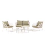 thumbnail of Set da giardino in resina e acciaio con cuscini 10 cm, Elegante salotto da esterno per terrazze, verande, giardino - Bellagio - Crema