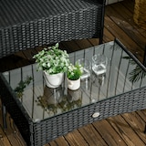thumbnail of Conjunto de Jardim de Vime Sintético com 2 Poltronas 1 Sofá de 2 Lugares 1 Mesa de Centro e Almofadas Preto e Branco