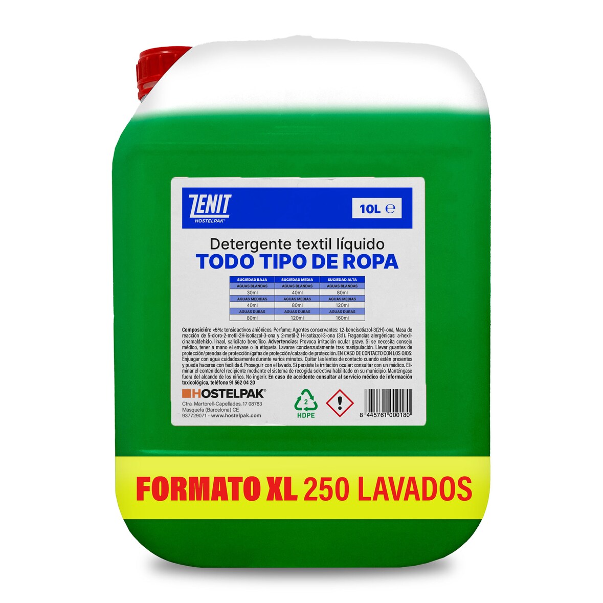 10L - Detergente líquido Todo Tipo de Ropa - Detergente lavadora líquido - Lavandería profesional