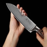 thumbnail of Wakoli EDIB Kleines Santokumesser aus Damast I 12cm Klinge I Pakka Griff