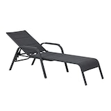 thumbnail of Tarrington House Espreguiçadeira Antwerp regulável em altura com braços, alumínio/aço/encosto têxtil, preto