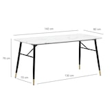 thumbnail of Esszimmertisch 140x80x76 cm Esstisch Weiß in Marmor-Optik Modern, Küchentisch Klein, Speisetisch Rechteckig, Tisch Esszimmer mit