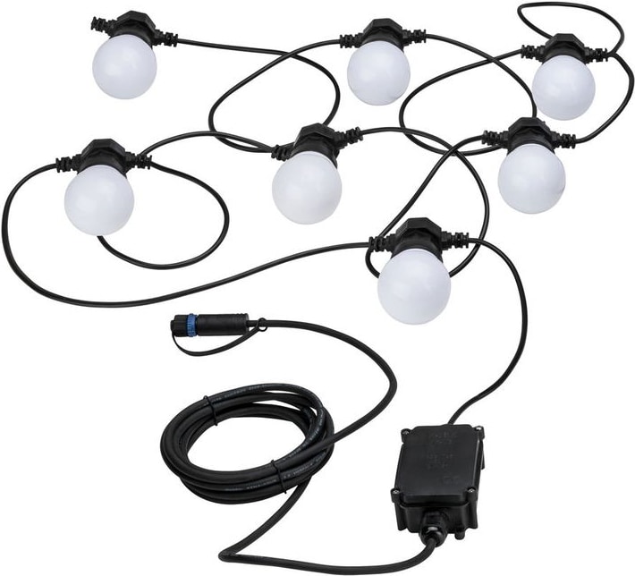 Paulmann Plug & Shine LED Lichterkette Warmweiß   IP44 3000K 7x0,2W   Weiß 94165