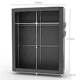 thumbnail of Intirilife Faltschrank 108x45x170 cm in MAUS GRAU - Schrank mit Reißverschluss aus Stoff Kleiderschrank mit Kleiderstange, Seitentasche und Fächern