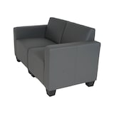 thumbnail of Modular 2-Sitzer Sofa Couch Lyon, Kunstleder ~ dunkelgrau