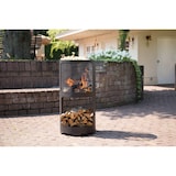 thumbnail of Braciere RedFire Buffalo – metallo con rivestimento nero – Ø43 cm – altezza 90 cm – con vano porta legna – nero