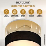 thumbnail of Monzana Deckenlampe Stoff 30 cm Schwarz 1-flammig E27 Deckenleuchte Wohnzimmer Schlafzimmer Stoffdeckenlampe