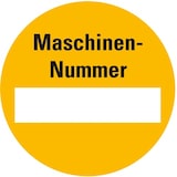 thumbnail of Aufkleber I Plakette Maschinen-Nummer, gelb/schwarz, Dokumentenfolie, selbstklebend, Ø 30mm, 18/Bogen