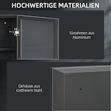 thumbnail of Spiegelschrank Badschrank Schwarz 40x12x60 cm mit 3 Regalfächern, wandhängend, Edelstahlkorpus und Aluminiumrahmen, lackierte Oberfläche