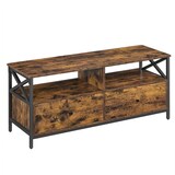 thumbnail of Helloshop26 - Meuble TV industriel table télé jusqu'à 55 pouces avec 2 tiroirs et 2 étagères ouvertes 120 x 40 x 50 cm pour salon 12_0006555