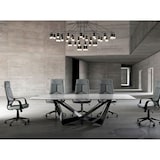 thumbnail of Angel Cerdá  Sedia da ufficio rivestita in tessuto grigio con braccioli 4076C