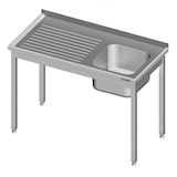 thumbnail of Spültisch ohne Grundboden, mit einem Becken, mit Aufkantung, verschweißt : 900x700x850 mm links