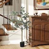 thumbnail of HOMCOM eucalipto artificial 120 cm planta artificial decorativa grande árbol artificial de interior con 230 hojas decoración para hogar verde