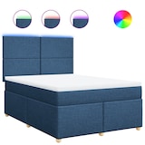 thumbnail of vidaXL Boxspringbett mit Matratze Blau 140x200 cm Stoff